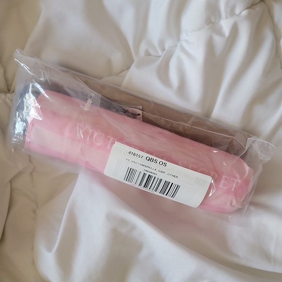 VICTORIA'S SECRET Iconic Stripe Rain Pink Umbrella - Picture 3 of 4
